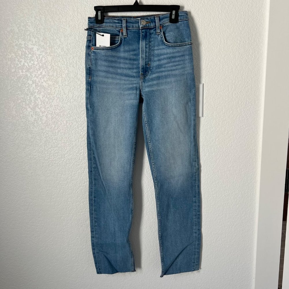 Re/Done 70s Straight Sanded Blue Jeans